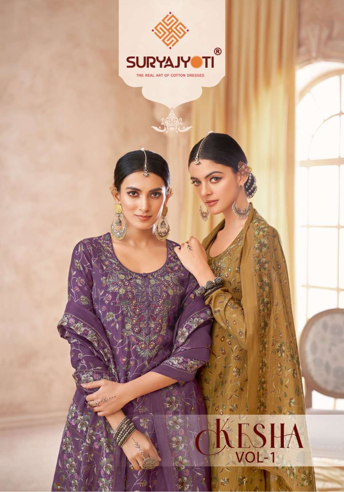 SURYAJYOTI KESHA VOL-01 1001 TO 1006 SERIES PURE COTTON PRINTED DRESSES-00015