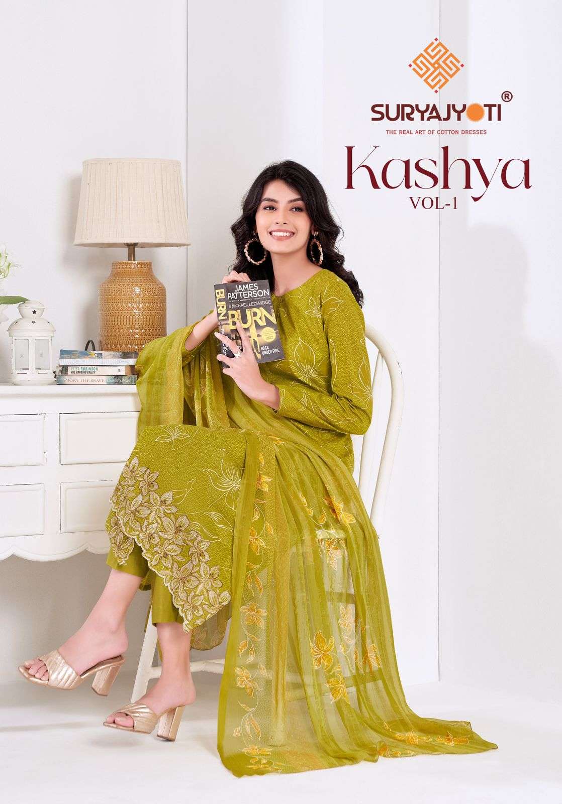 SURYAJYOTI KESHYA  VOL-01 PURE LAWN PRINTED DRESSES-00015