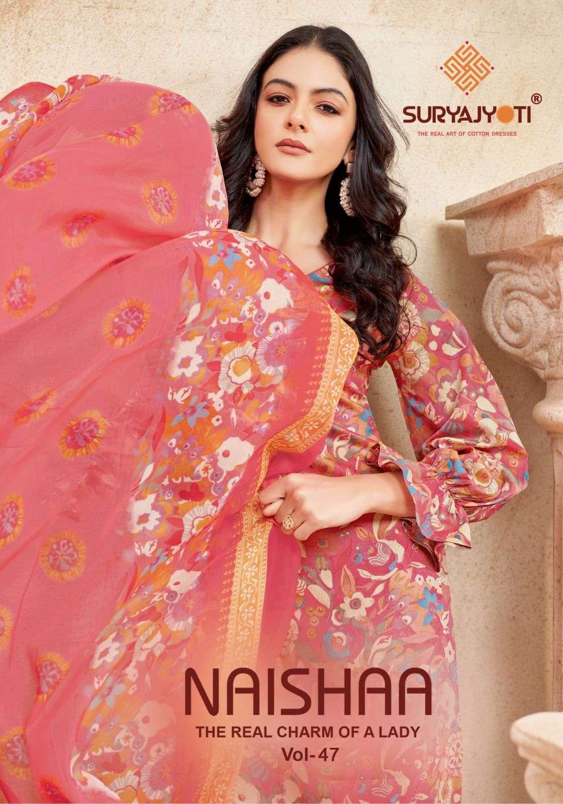SURYAJYOTI NAISHAA VOL-47 47001 TO 47010 SERIES PURE COTTON PRINTED DRESSES-00015