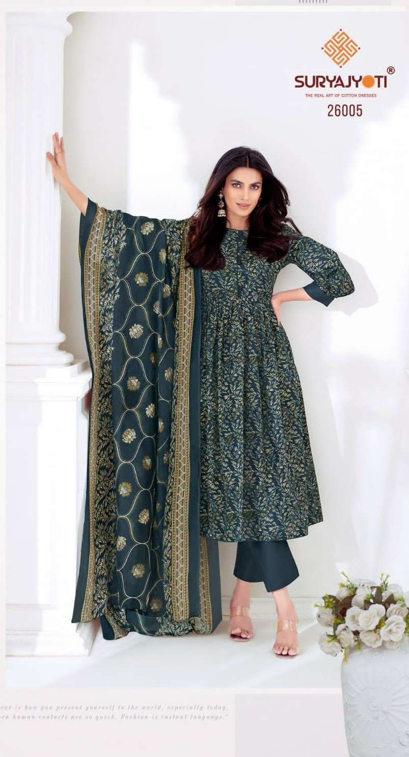 SURYAJYOTI NARGIS VOL-26 26001 TO 26010 SERIES PURE COTTON PRINTED DRESSES-00015