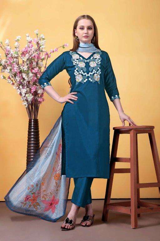 SWARA BY ASLIWHOLESALE DESIGNER PURE HEAVY RAYON EMBROIDERY DRESSES-00264
