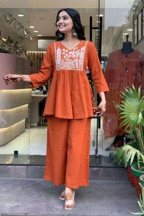 SWATI VOL-66 ASLIWHOLESALE DESIGNER PURE COTTON EMBROIDERY CO-ORD SET-00237