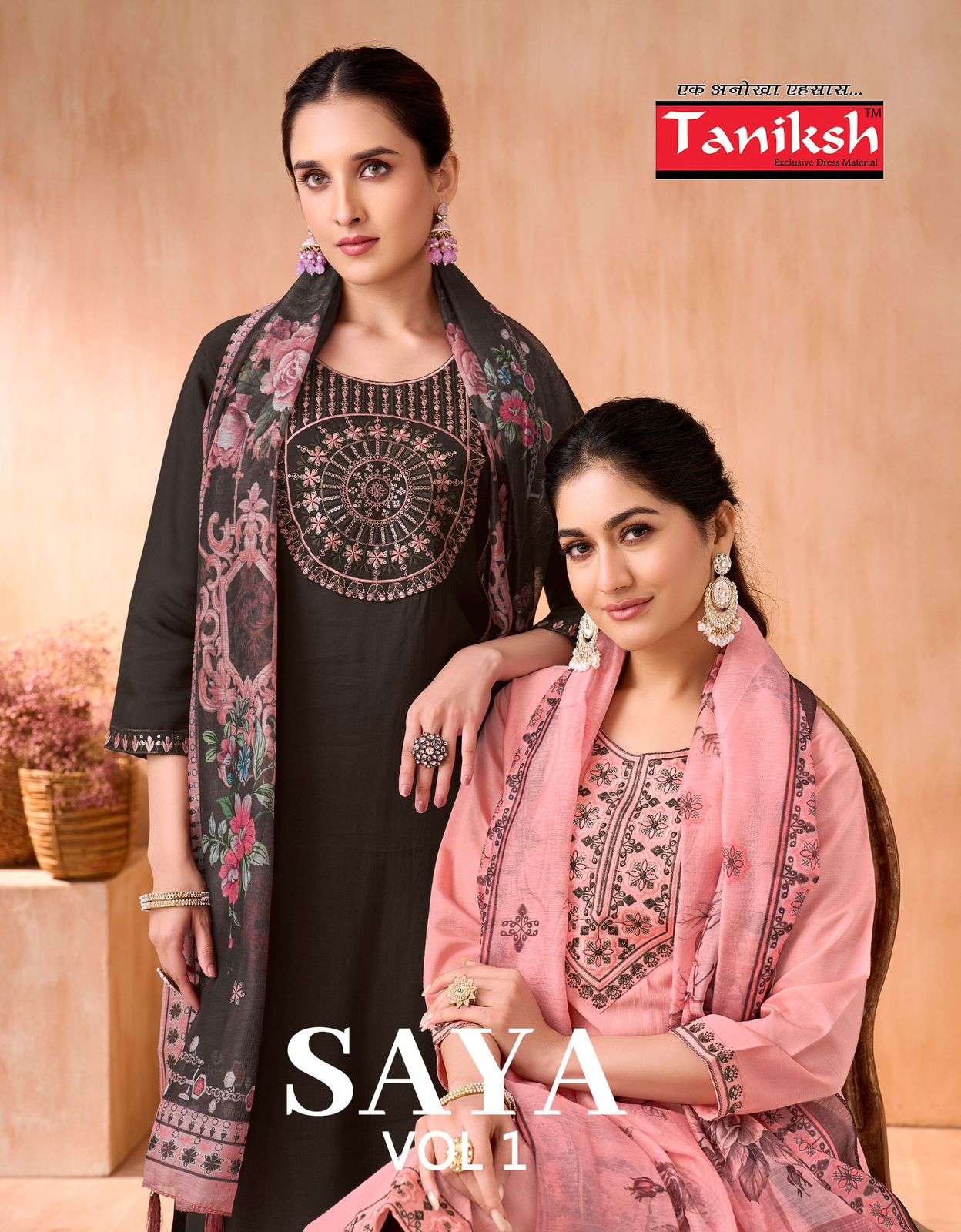 TANIKSH SAYA VOL-01 PURE VERTICAN EMBROIDERY DRESSES-00140