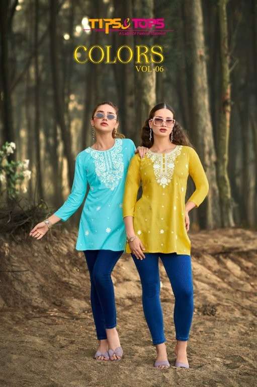 TIPS AND TOPS COLOUR VOL-06 PURE RAYON KURTIS-00014