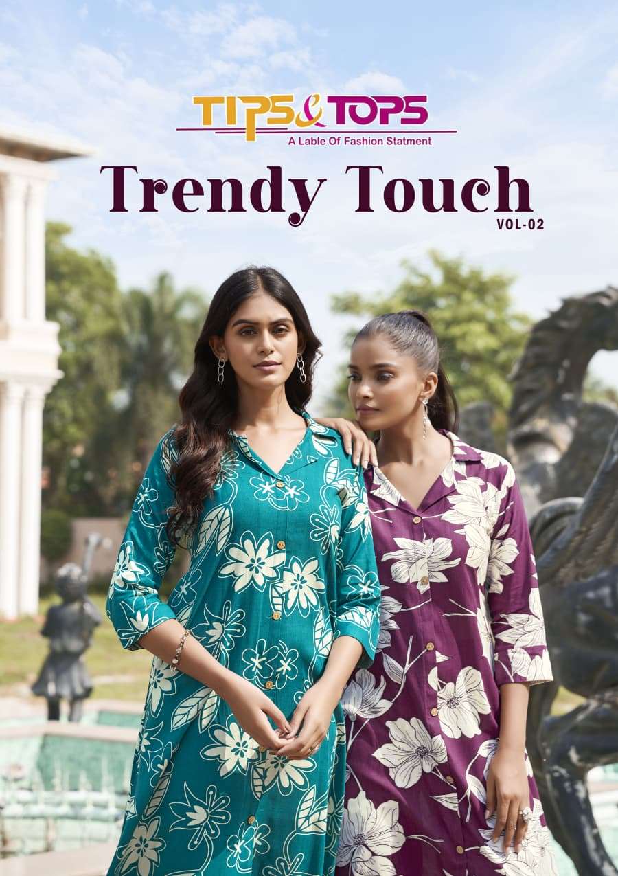 TIPS AND TOPS TRENDY TOUCH VOL-02 2001 TO 2006 SERIES PURE RAYON PRINTED CO-ORD SET-00014