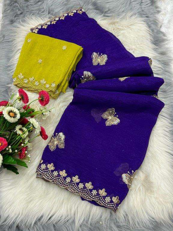TITTLI BY ASLIWHOLESALE DESIGNER PURE  CRUNCHY SILK SAREES-00256