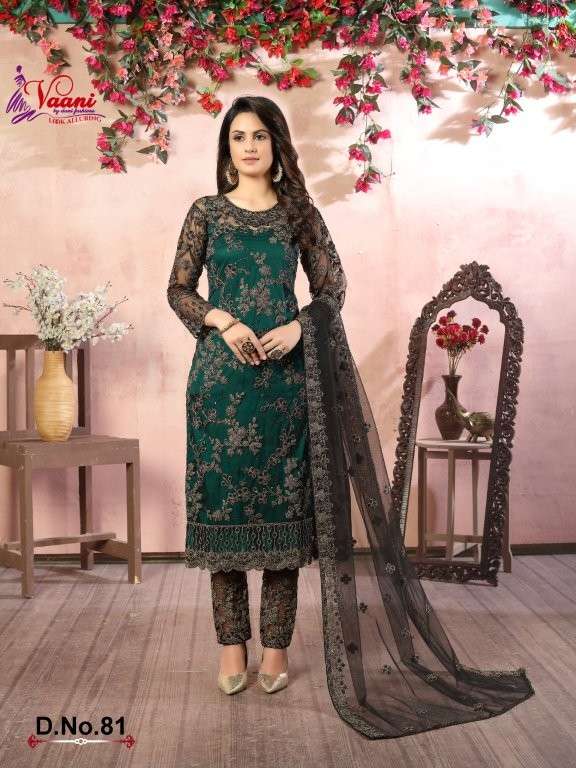 TWISHA VAANI VOL-08 PURE NET EMBROIDERY PAKISTANI DRESSES-00274