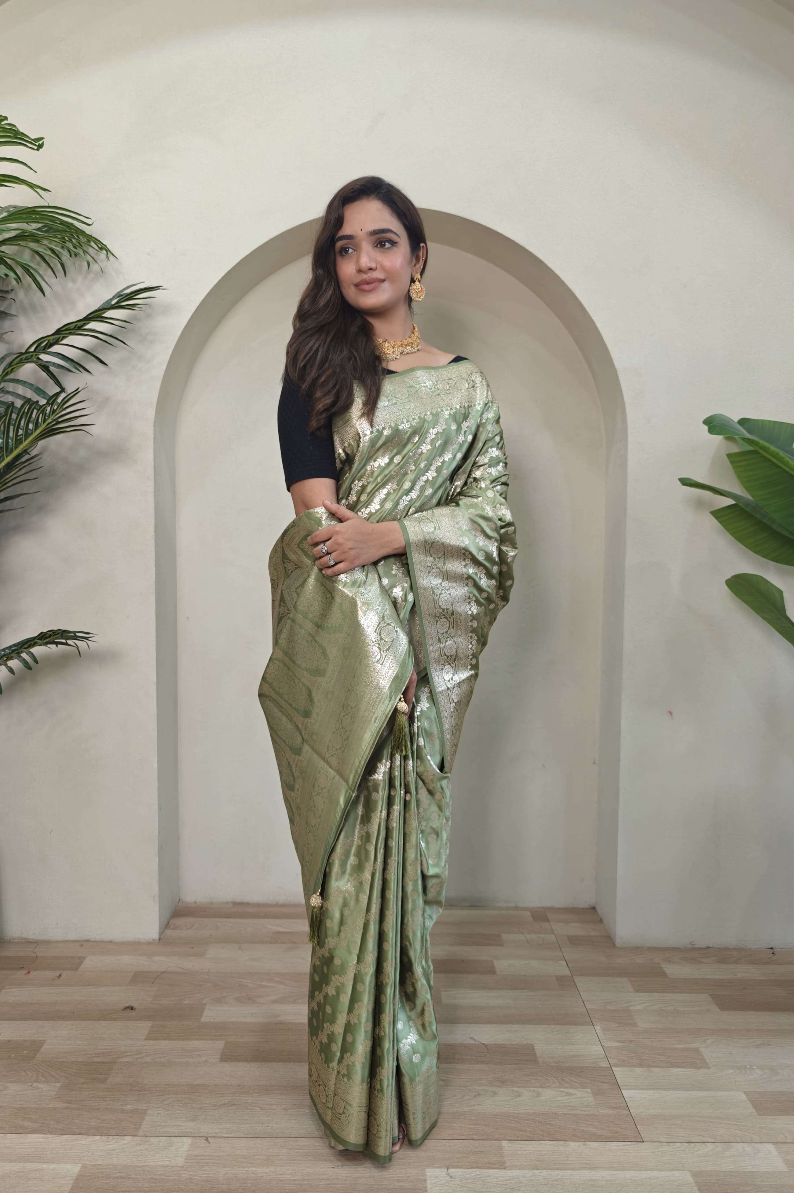 VAMIKA BY ASLIWHOLESALE DESIGNER PURE SATIN SAREES-00282