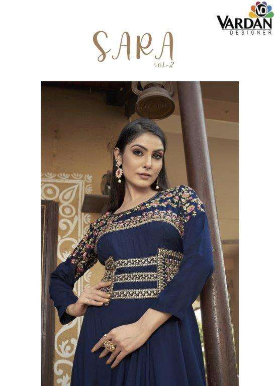 VARDAN DESIGNAR SARA VOL-2 51041 TO 51043 SERIES PURE MUSLIN EMBROIDERY GOWNS-00154