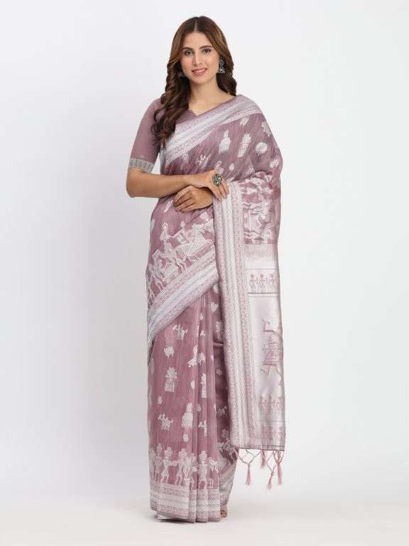 VARNIKA VOL-2 BY ASLIWHOLESALE DESIGNER PURE LINEN COTTON PRINTED SAREES-00281