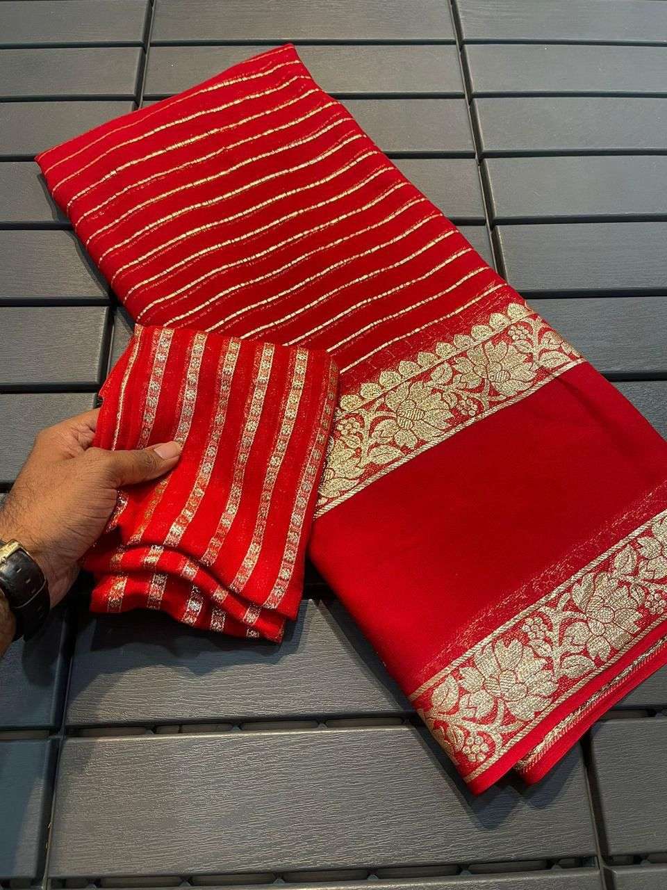 VDFSB BY ASLIWHOLESALE DESIGNER PURE VISCOSE GEORGETTE SAREES-00268