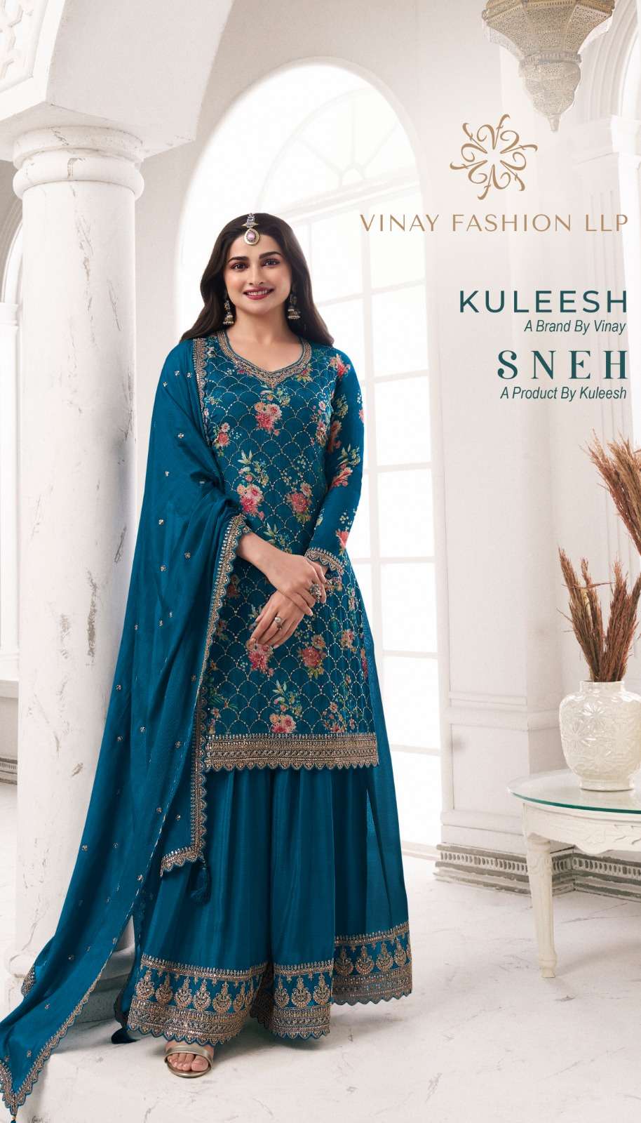 VINAY FASHION KULEESH SNEH 67201 TO 67206 SERIES PURE CHINON PRINTED DRESSES-00028