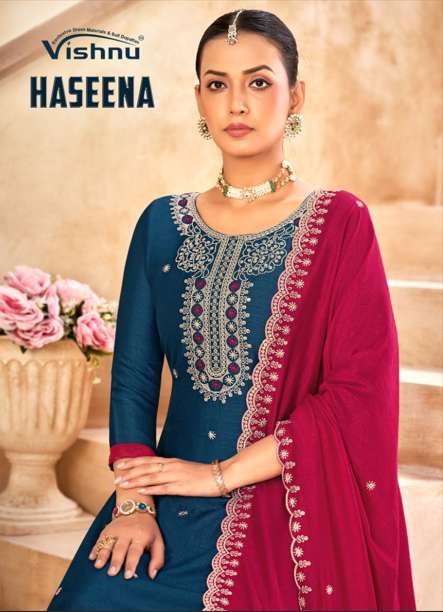 VISHNU HASEEN PURE VICHITRA SILK EMBROIDERY DRESSES-00011