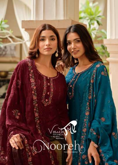 VOUCH FASHION NOOREH PURE CHINON EMBROIDERY DRESSES-00028
