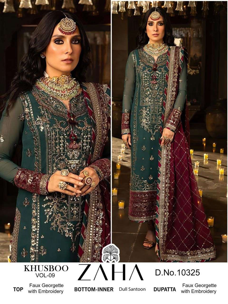 ZAHA DESIGNER 10325 SERIES HEAVY GEORGETTE EMBROIDERY PAKISTANI DRESS-00062