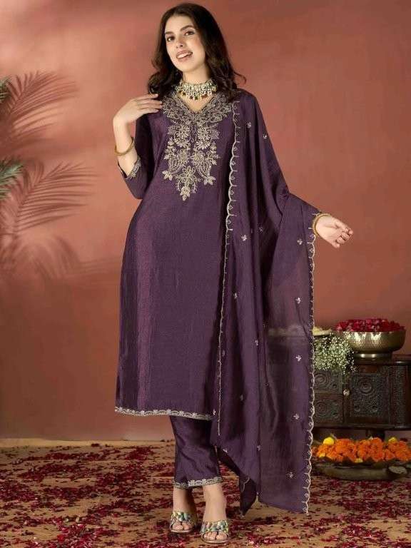 ZARA BY ASLIWHOLESALE DESIGNER PURE VICHITRA SILKE MBROIDERY DRESSES-00264