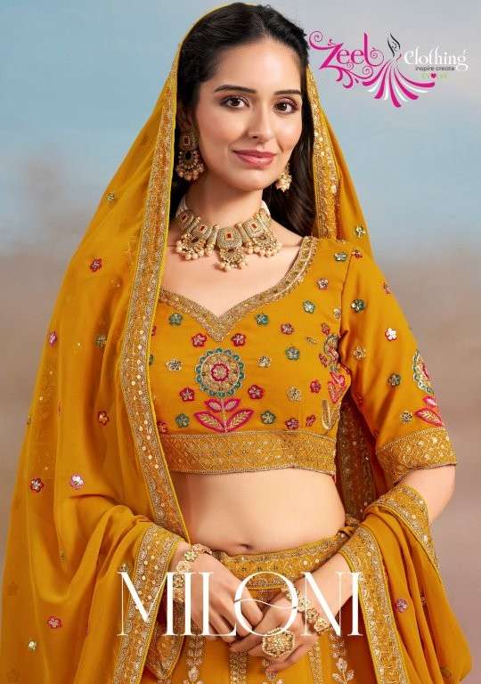 ZEEL CLOTHING MILONI PURE GEORGETTE EMBROIDERY LEHENGAS-00139