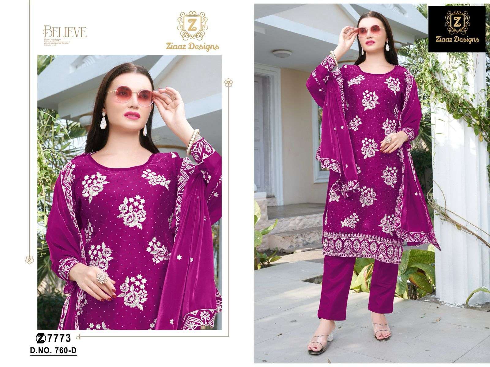 ZIAAZ 760 SERIES PURE JIMMY CHOO EMBROIDERY PAKISTANI DRESSES-00071