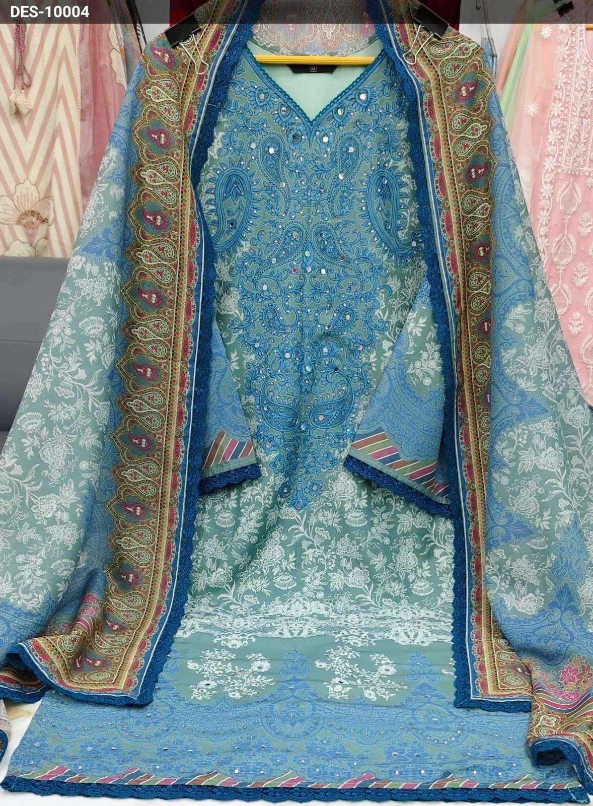 10004 TO 10008 BY ASLIWHOLESALE DESIGNER PURE COTTON PRINTED DRESSES-00298