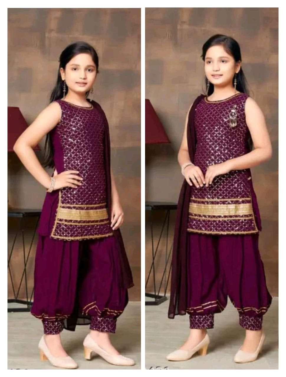 103 SERIES BY ASLIWHOLESALE DESIGNER PURE CREPE EMBROIDERY PRINTED KIDS DRESSES-00293
