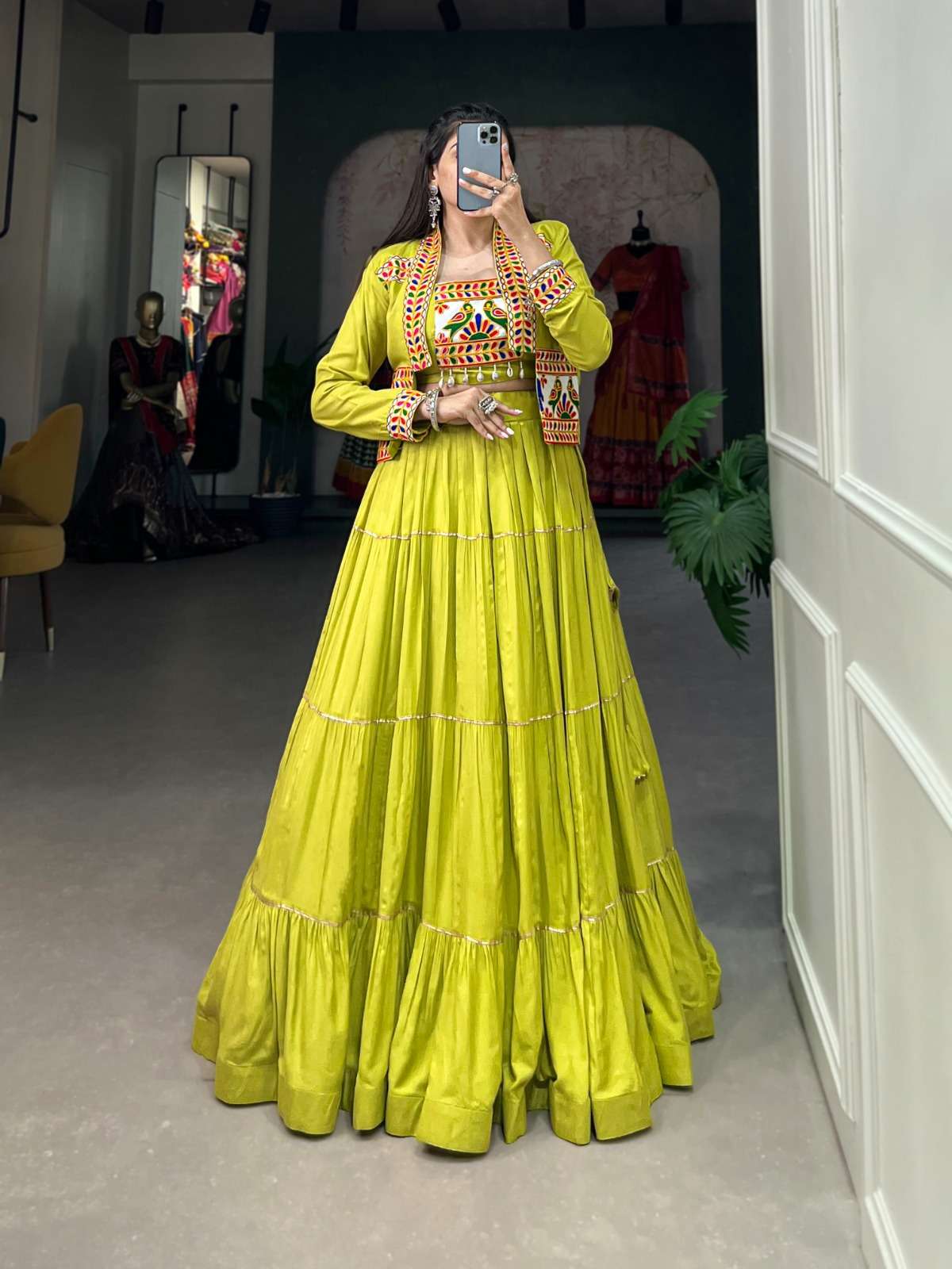 1606 COLOUR BY ASLIWHOLESALE DESIGNER PURE RAYON NAVRATRI LEHENGAS-00195