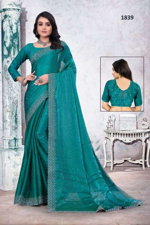 1839 COLOUR BY ASLWIHOLESALE DESIGNER PURE FANCY EMBROIDERY PRINTED SAREES-00103