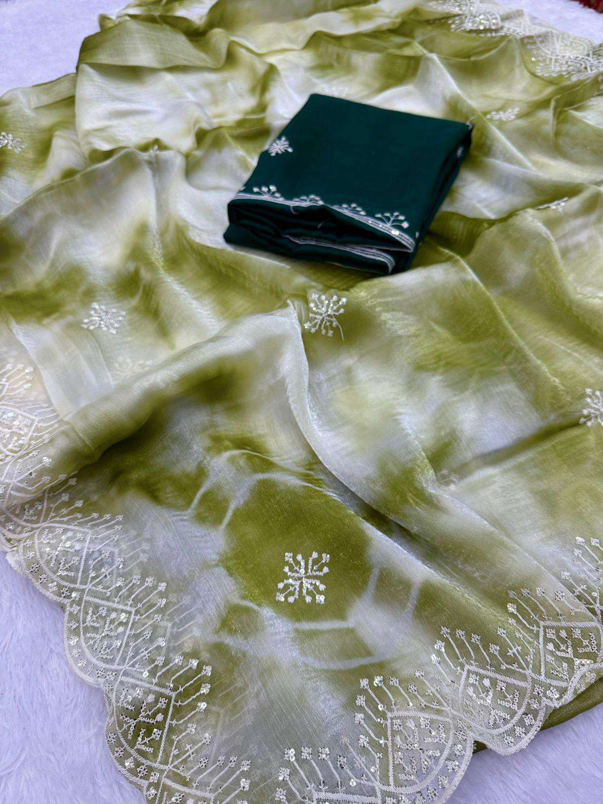 2695 COLOUR BY ASLIWHOLESALE DESIGNER PURE FANCY BURBURY EMBROIDERY SAREES-00103