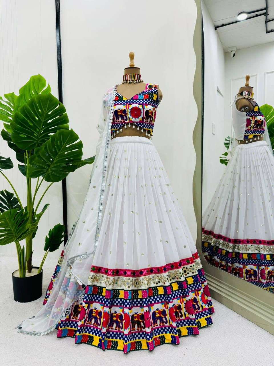 277 HIT COLOUR BY ASLIWHOLESALE DESIGNER PURE FAUX GEORGETTE SEQUNCE LEHENGAS-00246