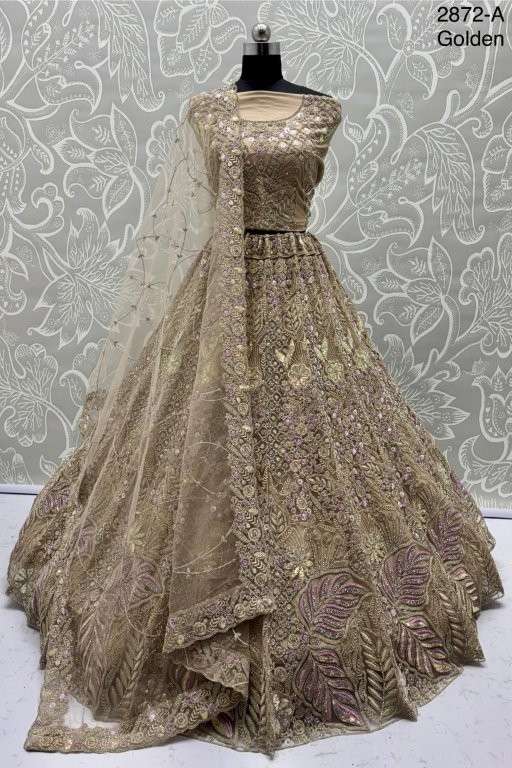 2872 HIT COLOUR BY ALSIWHOLESALE DESIGNER PURE NET EMBROIDERY PRINTED LEHENGAS-00130