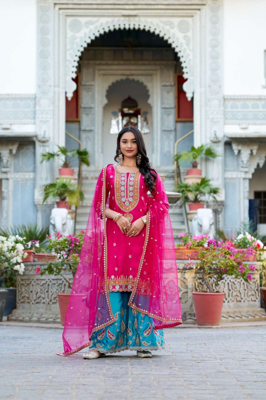 3028 COLOUR BY ASLIWHOLESALE DESIGNER PURE SILK DRESS-00195