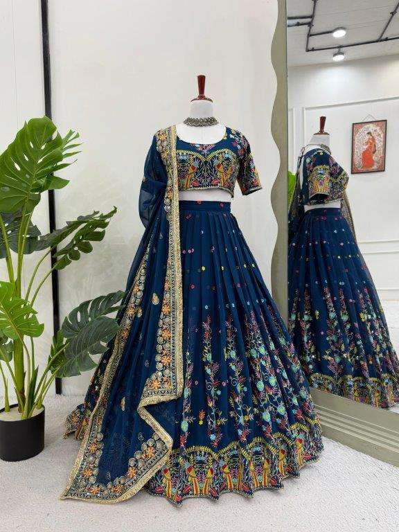 368 HIT COLOUR BY ASLIWHOLESALE DESIGNER PURE FAUX GEORGETTE LEHENGAS-00246