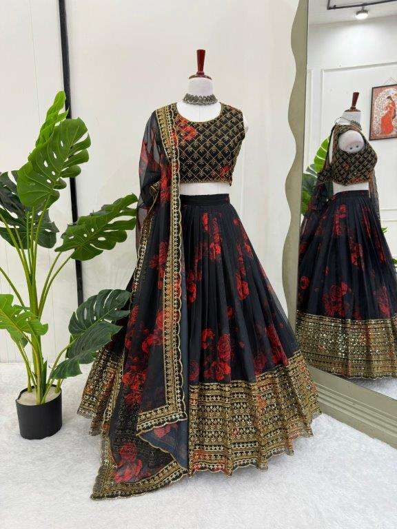 372 HIT COLOUR BY ASLIWHOLESALE DESIGNER PURE TABBY ORGANZA PRINTED LEHENGAS-00246