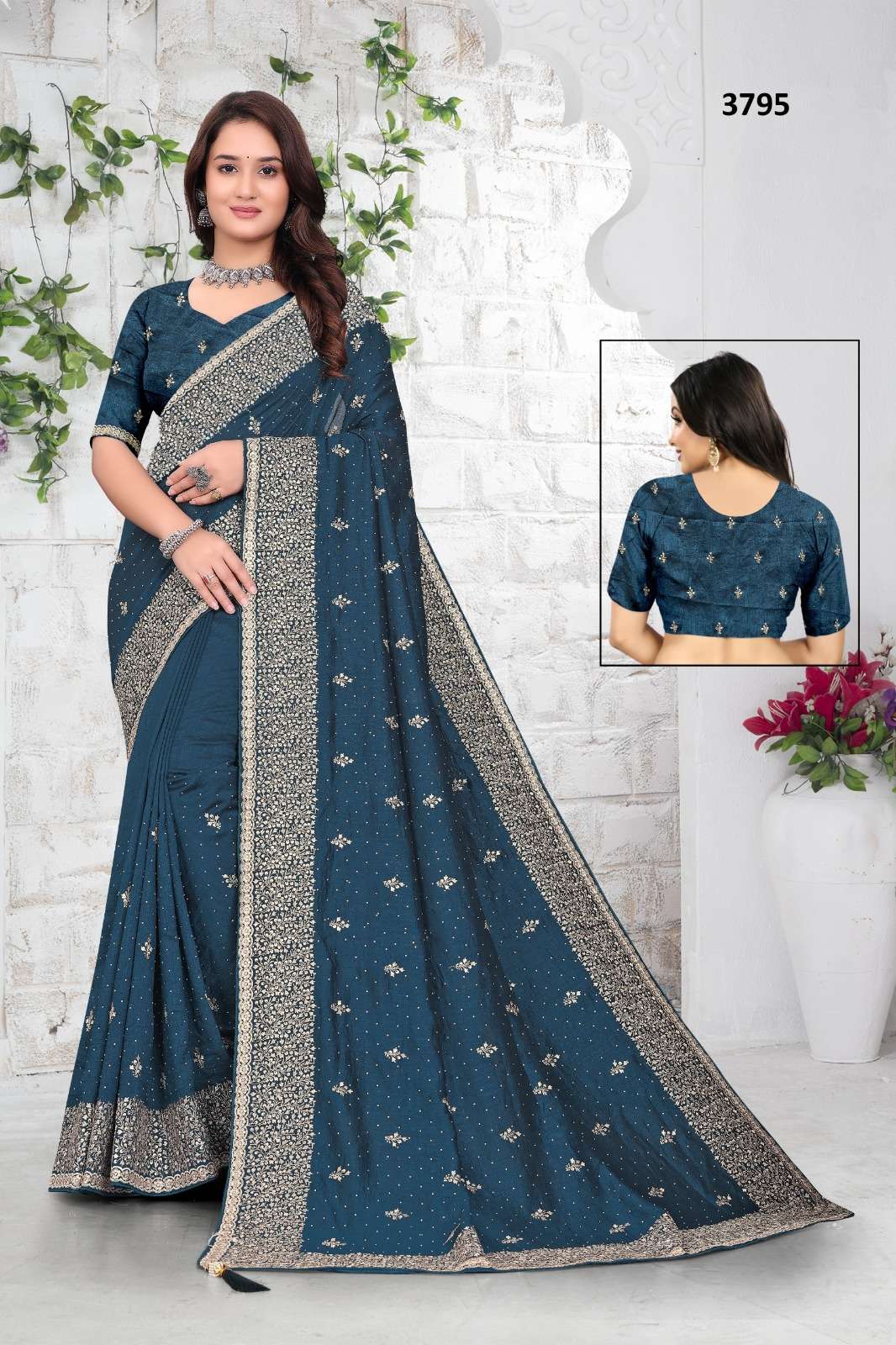 3795 LIGHT COLOUR BY ASLIWHOLESALE DESIGNER PURE VICHITRA SILK SAREES- 00103