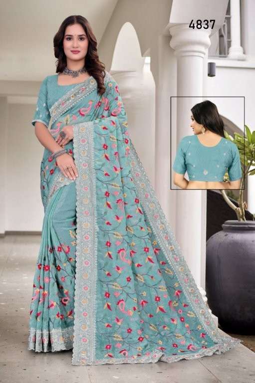 4837 COLOUR BY ASLIWHOLESALE DESIGNER PURE FANCY PRINTED SAREES-00103