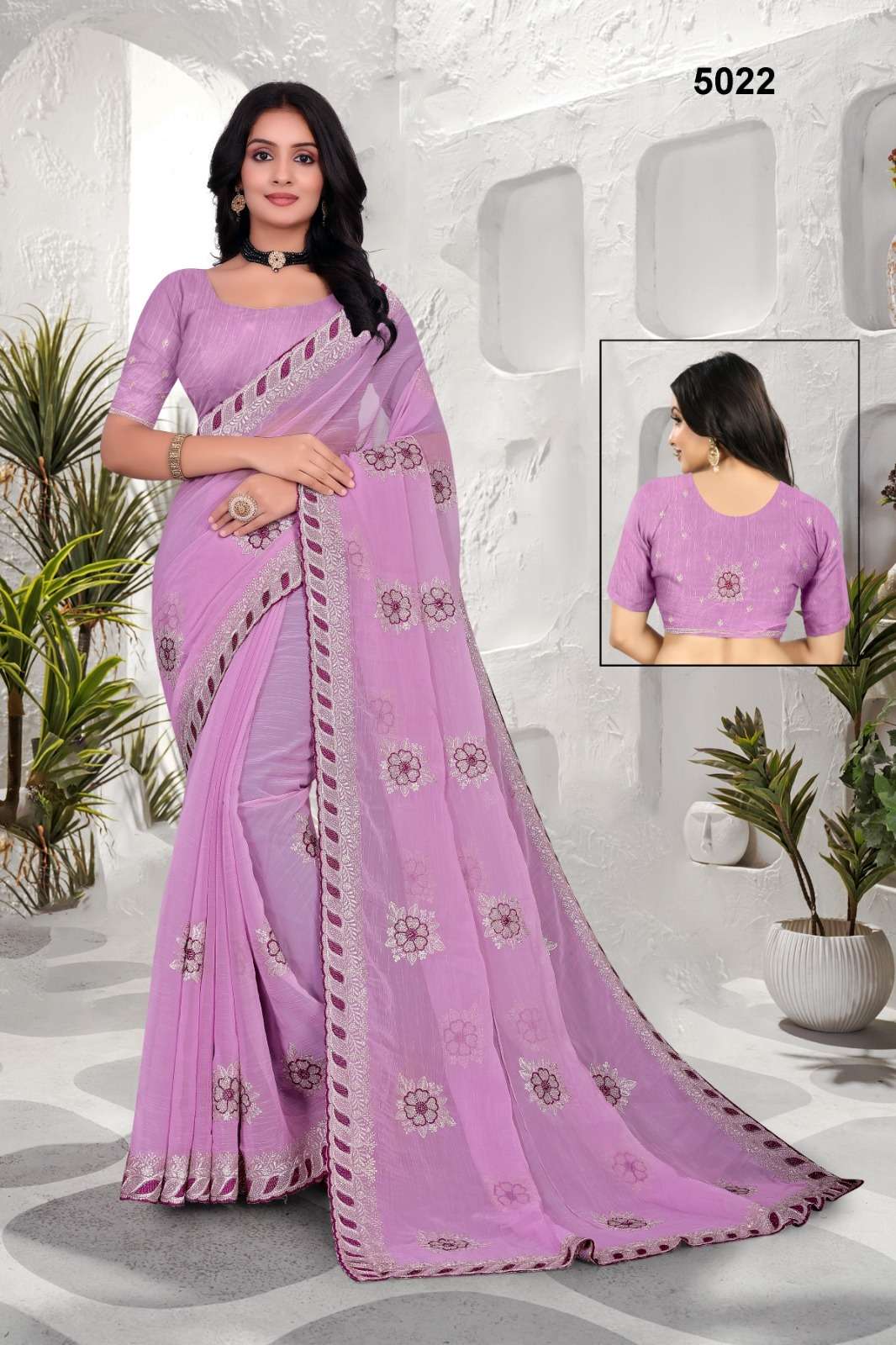 5022 COLOUR BY ASLIWHOLESALE DESIGNER PURE CHIFFON EMBROIDERY PRINTED SAREES-00103