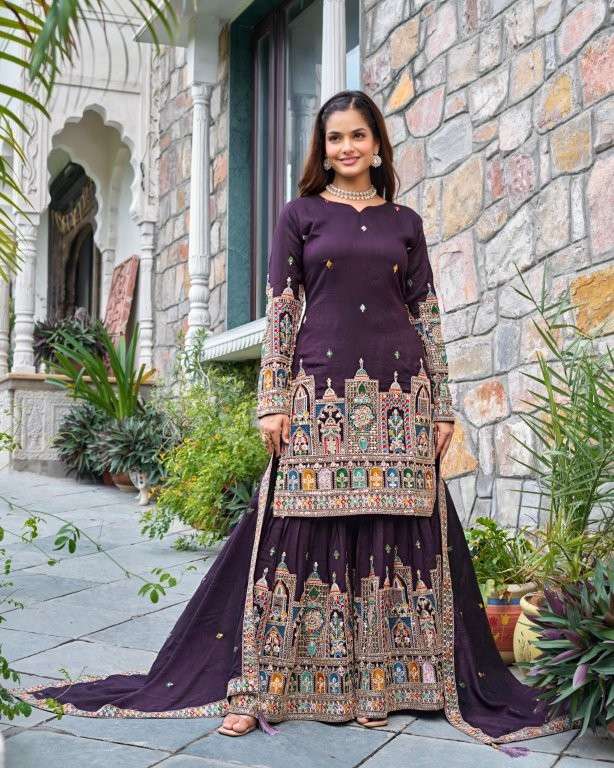 5285 HIT COLOUR BY ASLIWHOLESALE DESIGNER PURE CHINNON SILK EMBROIDERY PRINTED DRESSES-00262