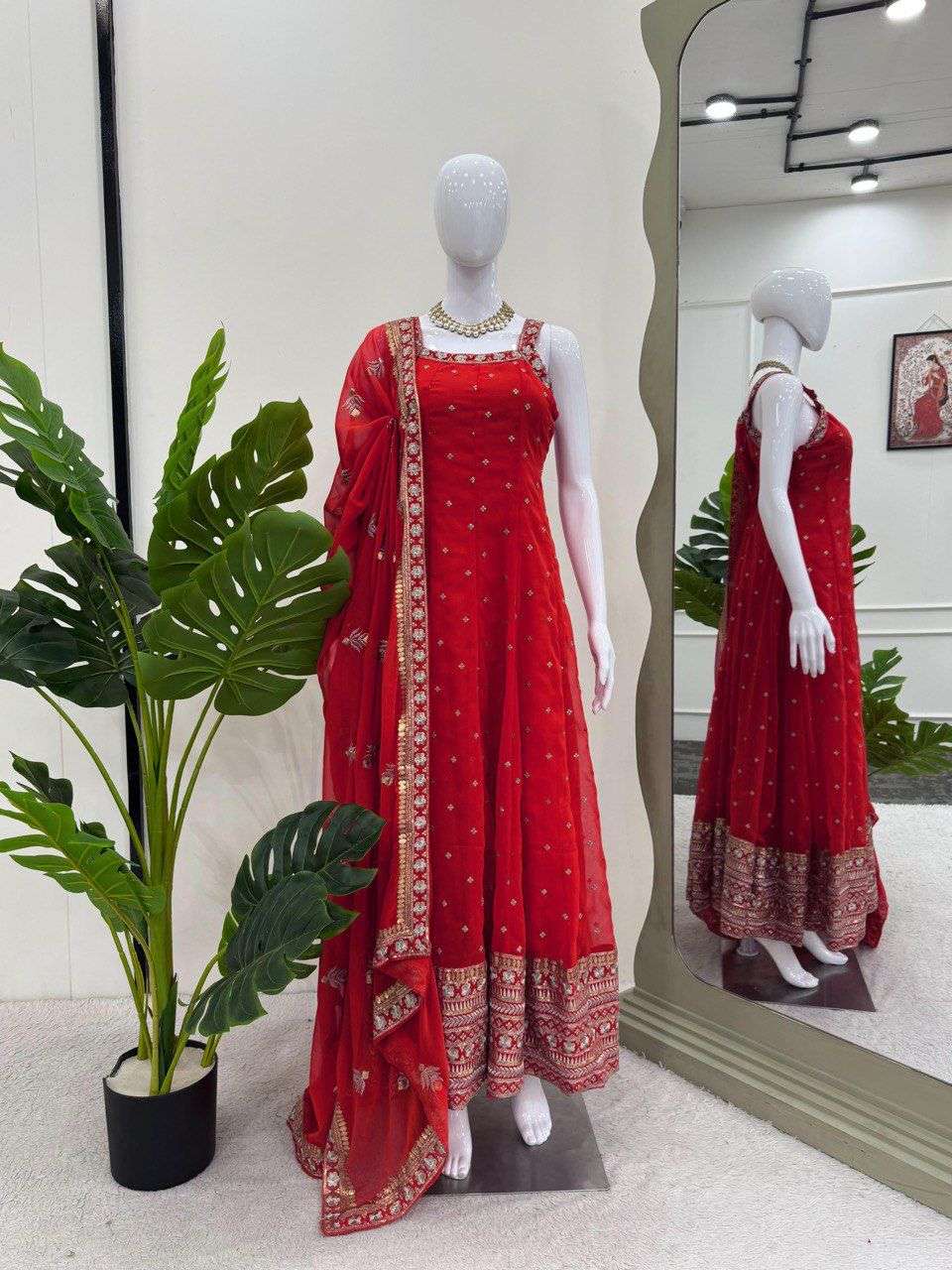 5847 HIT COLOUR BY ASLIWHOLESALE DESIGNER PURE FAUX GEORGETTE DRESSES-00242
