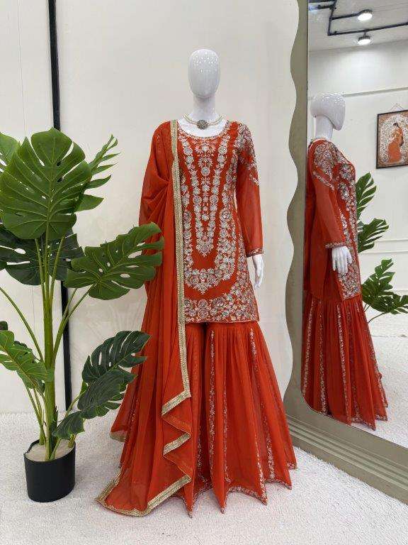 5896 HIT COLOUR BY ASLIWHOLESALE DESIGNER PURE FAUX GEORGETTE SEQUNCE PAKISTANI DRESSES-00242