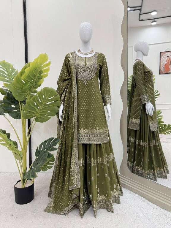 5899 HIT COLOUR BY ASLIWHOLESALE DESIGNER PURE FAUX GEORGETTE EMBROIDERY PRINTED DRESSES-00242