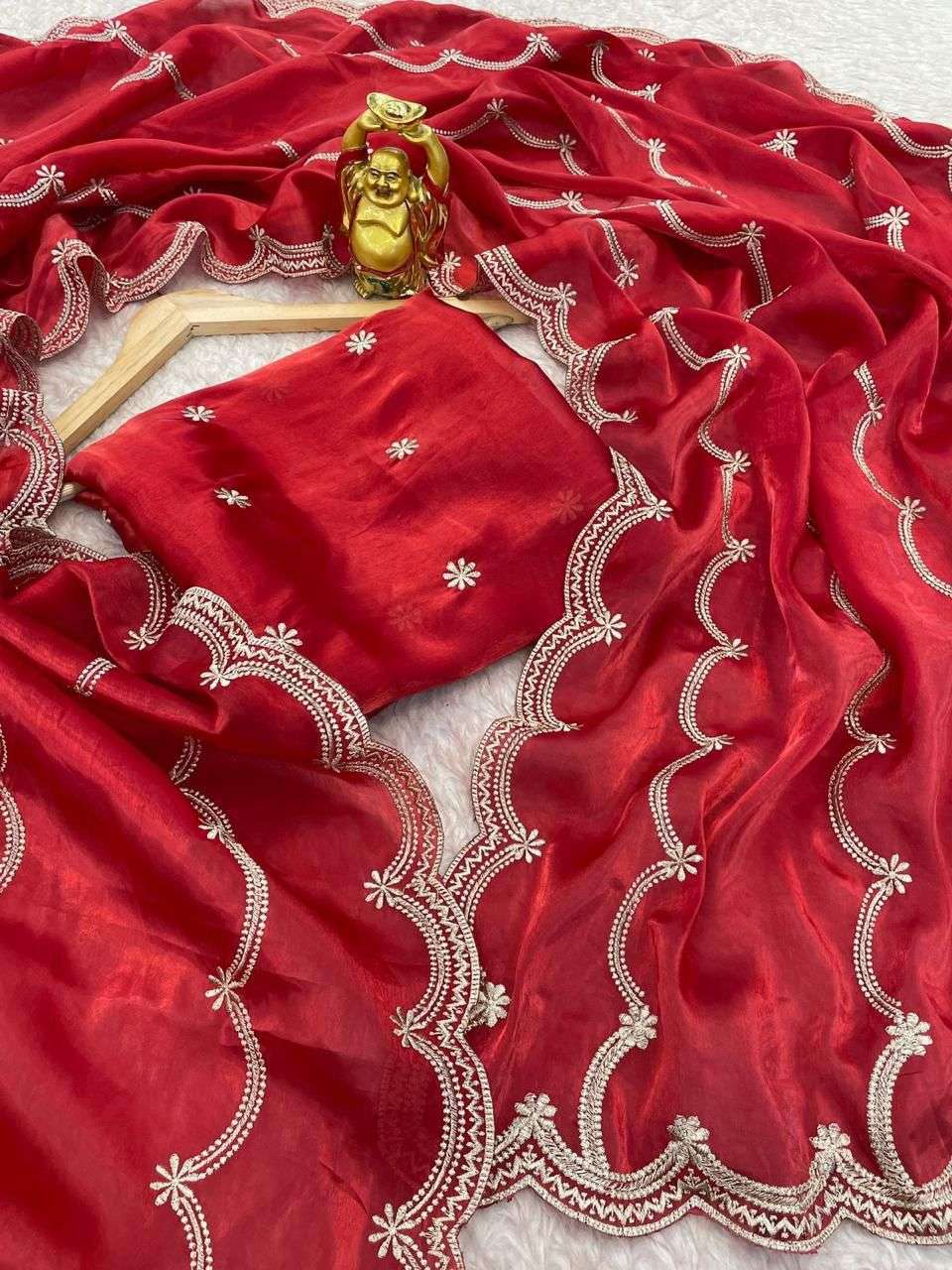 594 COLOUR BY ASLIWHOLESALE DESIGNER PURE JIMMY CHOO FANCY EMBROIDERY SAREES-00285