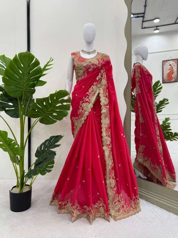 600 HIT COLOUR BY ASLIWHOLESALE DESIGNER PURE VICHITRA SILK EMBROIDERY PRINTED SAREES-00241