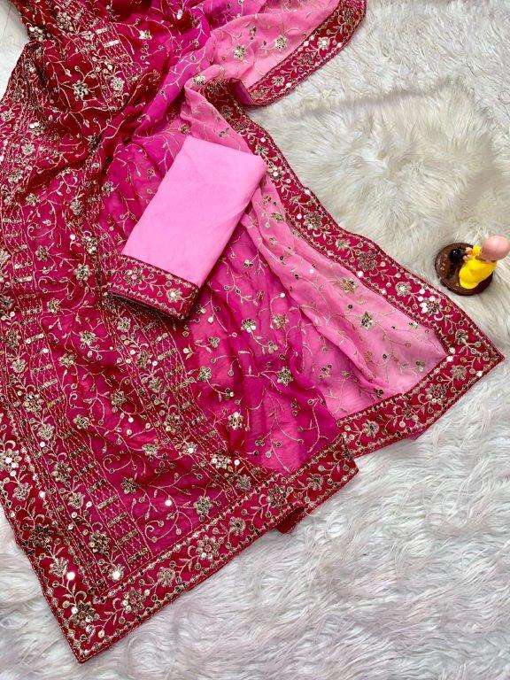 616 COLOUR BY ASLIWHOLESALE DESIGNER PURE GEORGETTE EMBROIDERY SAREES-00285
