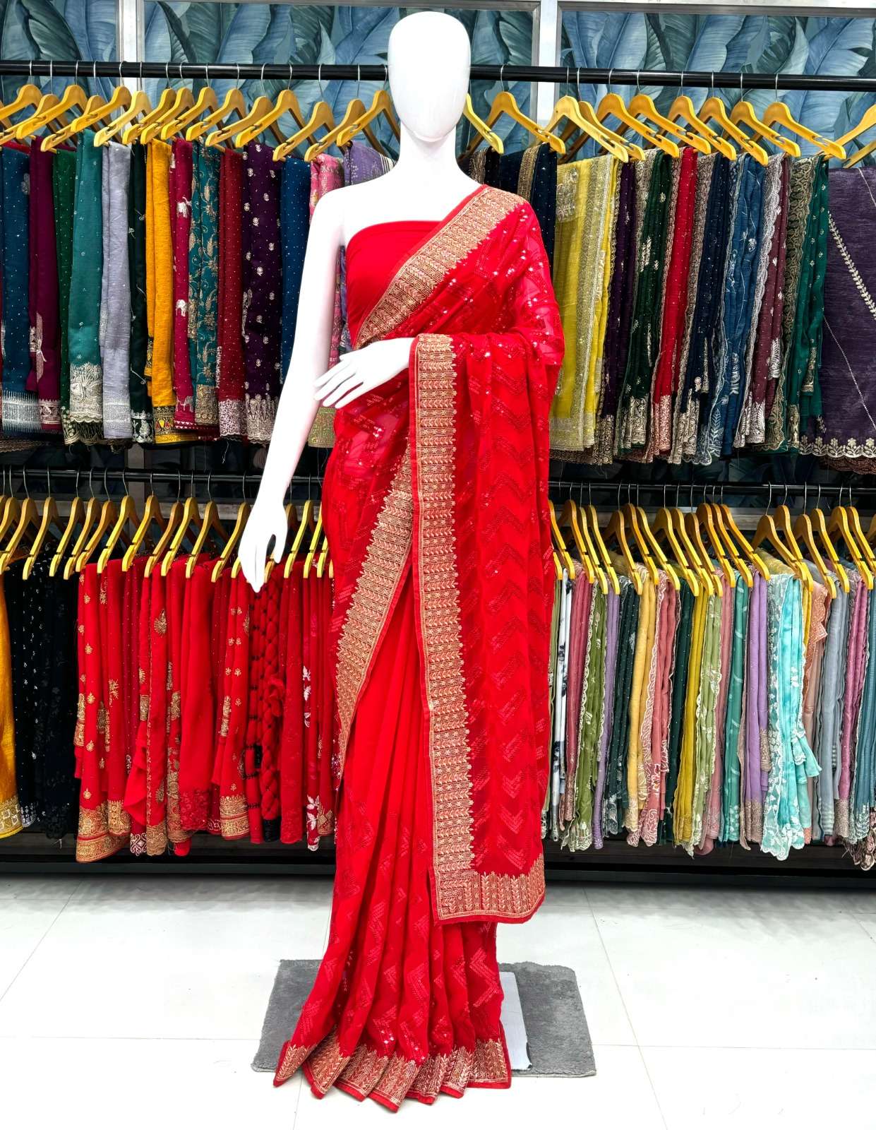 6304 COLOUR BY ASLIWHOLESALE DESIGNER SOFT FANCY 60 GRAM WORK SAREES-00103