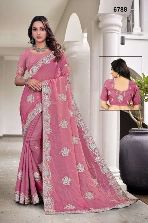 6788 COLOUR BY ASLIWHOLESALE DESIGNER PURE FANCY EMBRPIDERY PRINTED SAREES-00103