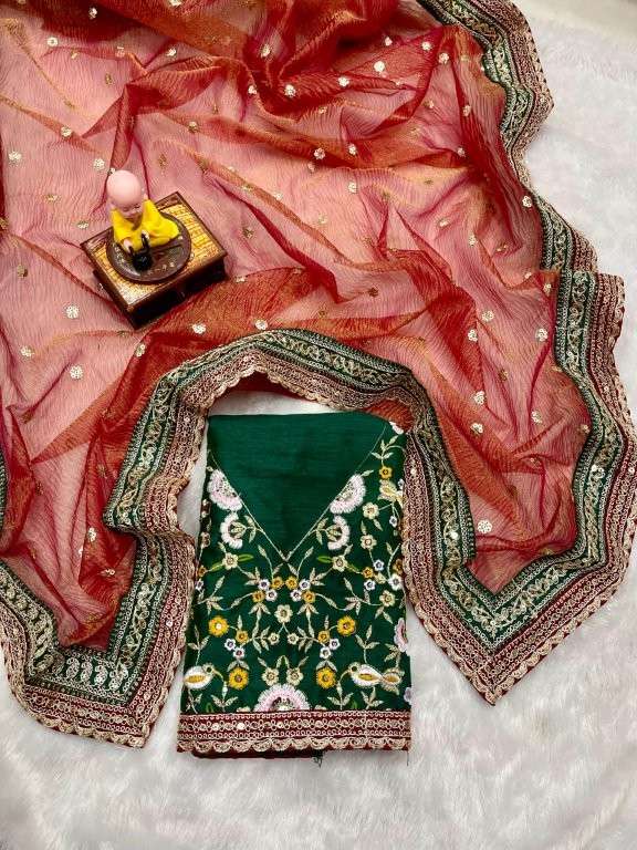 739 COLOUR BY ASLIWHOLESALE DESIGNER PURE BANARSHI CRUSH EMBROIDERY PRINTED SAREES-00285