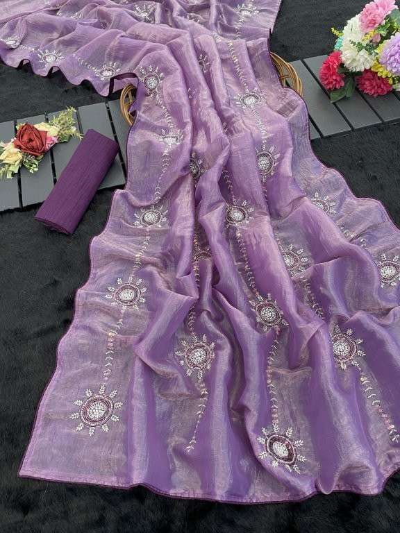 757 COLOUR BY ASLIWHOLESALE DESIGNER PURE SILK EMBROIDERY PRINTED SAREES-00285