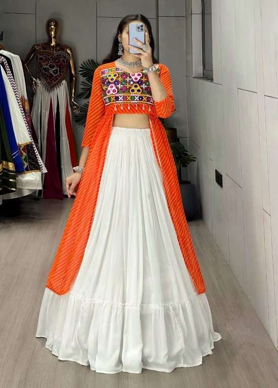 8037 COLOUR BY ASLIWHOLESALE DESIGNER PURE GEORGETTE  RAYON COTTON PRINTED KURTIS LEHENGAS-00135