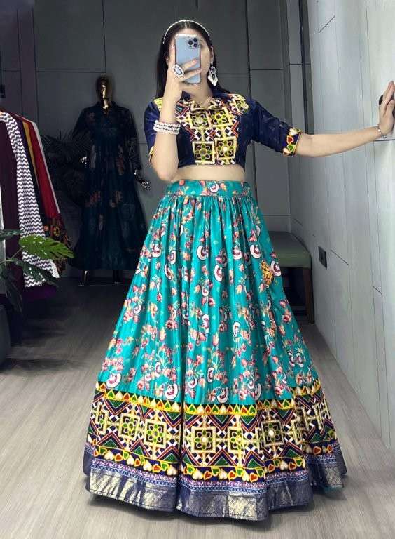 8052 COLOUR BY ASLIWHOLESALE DESIGNER PURE SILK PRINTED LEHENGA-00135