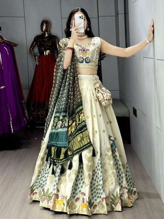 9038 COLOUR BY ASLIWHOLESALE DESIGNER PURE COTTON LEHENGAS-00135