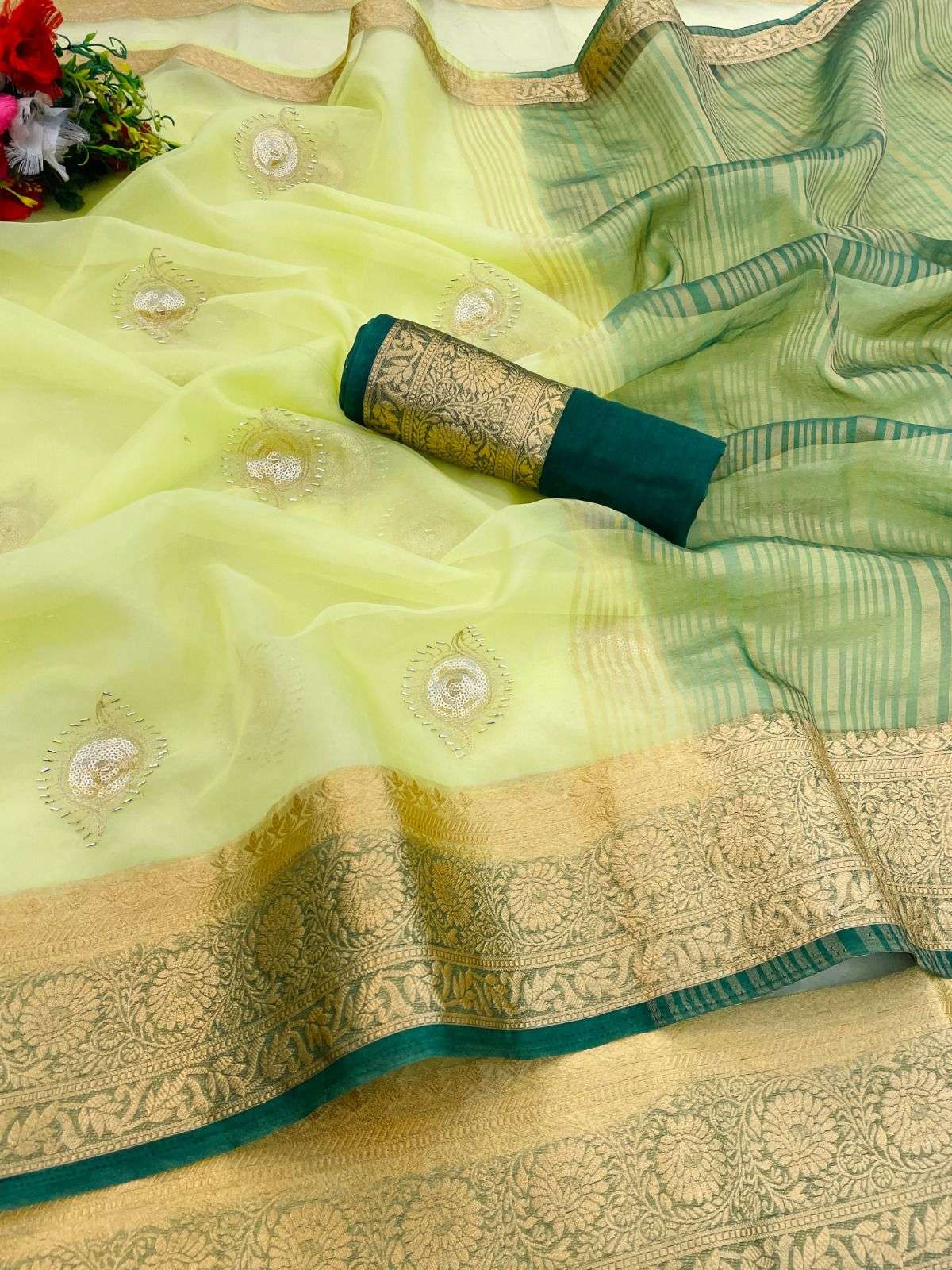 921 HIT DESIGN BY ASLIWHOLESALE DESIGNER PURE ORGANZA PRINTED SAREES-00284